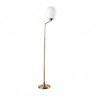 Mercator-Marilyn Floor Lamp-White Frosted Glass Shade with Aged Brass Metalware